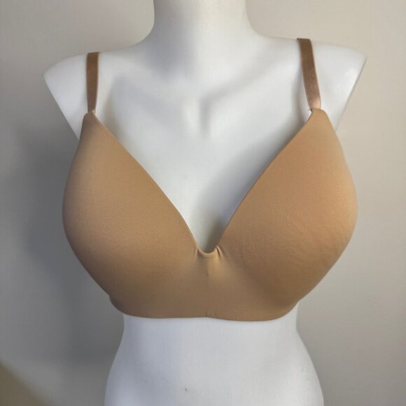Victoria's Secret Bra T Shirt Lightly Lined Wireless Tan Comfy Sz 36DDD - Picture 1 of 11